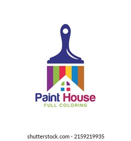 Paint house logo design vector template. The concept for home decoration, building, house construction, and staining