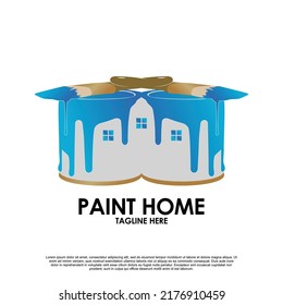 Paint house logo template isolated in white background Premium Vector