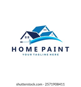 Paint house logo template isolated on white background, suitable for design needs, logos, illustrations, business, etc