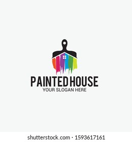 Paint House Vector Logo Design Template