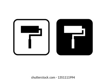 Paint icon. Paint brush icon. Paint roller icon
