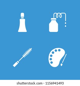 Paint icon. collection of 4 paint filled icons such as cream tube, canister, mascara. editable paint icons for web and mobile.