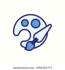 Paint Icon, isoliertes blaues Icon Thema Zurück zur Schule