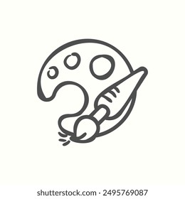 paint icon, isolated handdrawn icon theme back to school