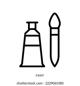 paint icon. Line Art Style Design Isolated On White Background
