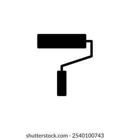 Diseño de logotipo de icono de pintura. signo y símbolo de pincel de pintura. Vector de icono de rodillo de pintura