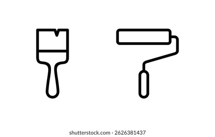 Paint icon logo design. paint brush sign and symbol. paint roller icon vector
