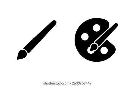Pintar ícone logotipo design. pintar símbolo e sinal de pincel. pinta ícone rolo vetor