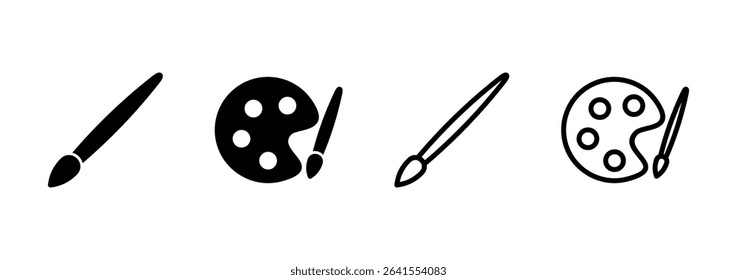 Paint icon logo design. paint brush sign and symbol. paint roller icon vector