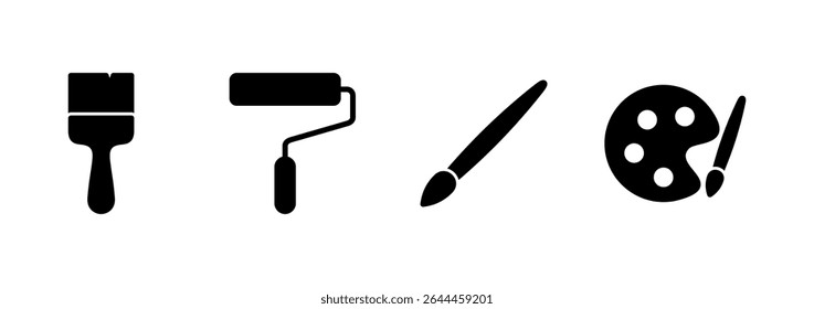 Paint icon logo design. paint brush sign and symbol. paint roller icon vector