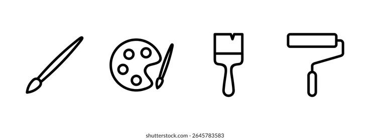 Paint icon logo design. paint brush sign and symbol. paint roller icon vector