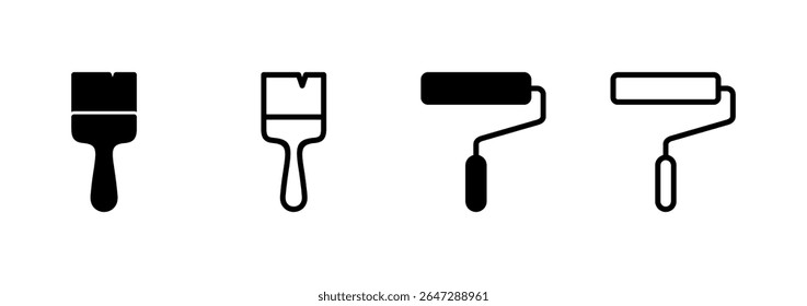 Paint icon logo design. paint brush sign and symbol. paint roller icon vector