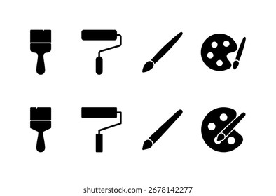 Zeichnen Sie das Logo-Design. Malpinsel-Zeichen und -Symbol. Farbrollensymbol-Vektor