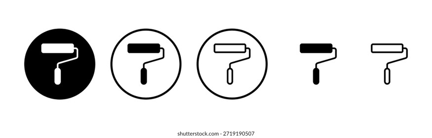 Pintar ícone logotipo design. pintar símbolo e sinal de pincel. pinta ícone rolo vetor