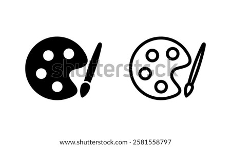 Paint icon logo design. paint brush sign and symbol. paint roller icon vector