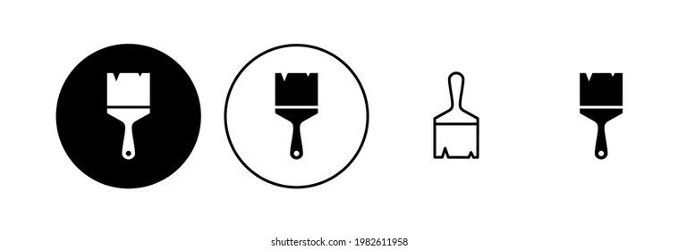 Paint icon set. paint brush icon vector. paint roller icon vector