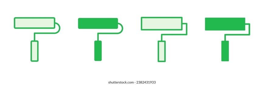 Pintar conjunto de iconos. vector de icono de pincel. vector de icono de rodillo de pintura