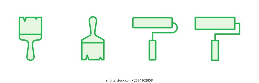 Paint icon set. paint brush icon vector. paint roller icon vector