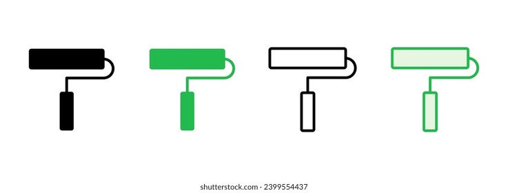 Paint icon set. paint brush icon vector. paint roller icon vector