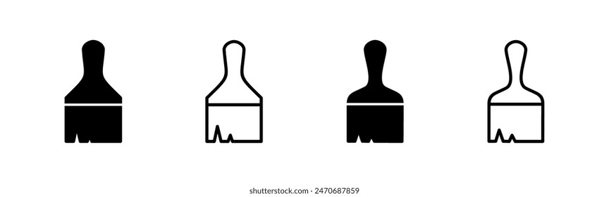 Paint icon set. paint brush icon vector. paint roller icon vector