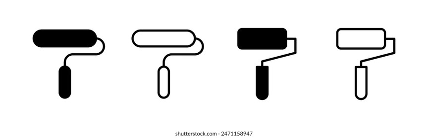 Paint icon set. paint brush icon vector. paint roller icon vector