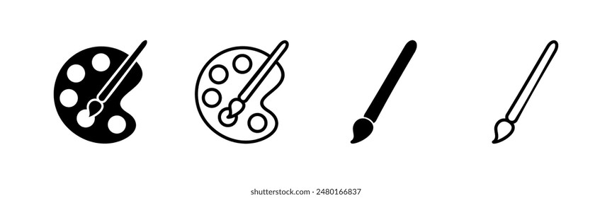Paint icon set. paint brush icon vector. paint roller icon vector