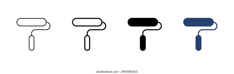 Paint icon set. paint brush icon vector. paint roller icon vector