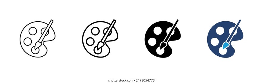 Paint icon set. paint brush icon vector. paint roller icon vector