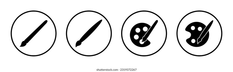 Paint icon set illustration. paint brush sign and symbol. paint roller icon vector