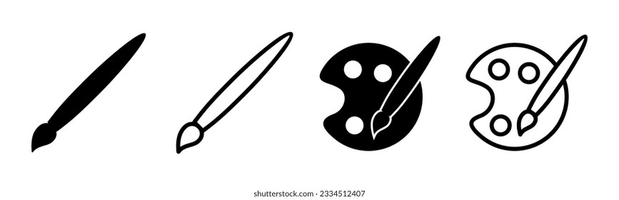 Paint icon set illustration. paint brush sign and symbol. paint roller icon vector