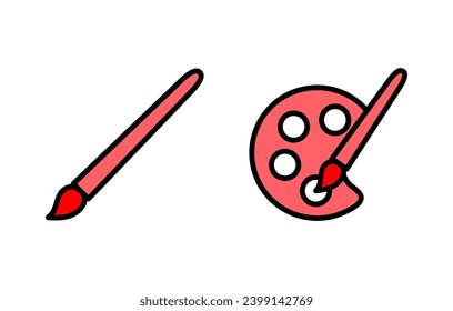 Paint icon set illustration. paint brush sign and symbol. paint roller icon vector