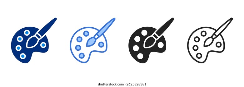 Paint Icon Set Multiple Style Vector Illustration