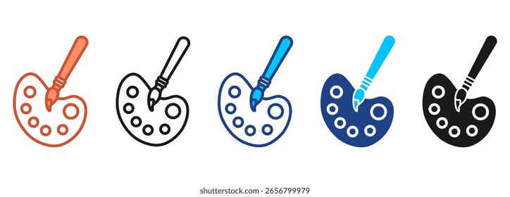 Paint Icon Set Multiple Style Collection