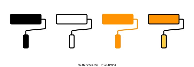 Paint icon set vector. paint brush sign and symbol. paint roller icon vector