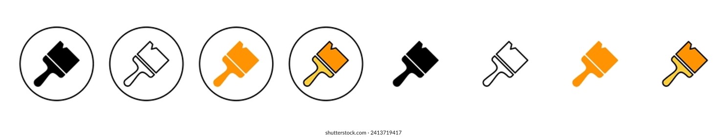 Paint icon set vector. paint brush sign and symbol. paint roller icon vector