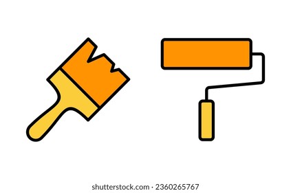 Paint icon set for web and mobile app. paint brush sign and symbol. paint roller icon vector