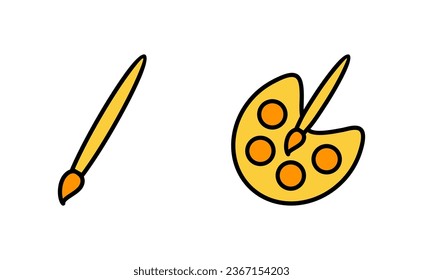 Paint icon set for web and mobile app. paint brush sign and symbol. paint roller icon vector