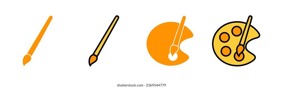 Paint icon set for web and mobile app. paint brush sign and symbol. paint roller icon vector