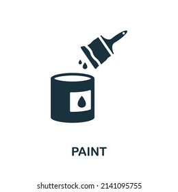 Paint icon. Simple element from construction collection. Creative Paint icon for web design, templates, infographics and more
