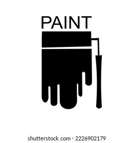 Paint icon or symbol black silhoute vector for sign