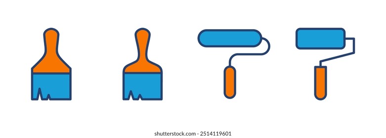 Paint icon vector. paint brush icon vector. paint roller icon vector