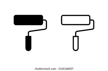 Dibujar vector de icono. símbolo y signo de pincel. vector de icono de rodillo de pintura