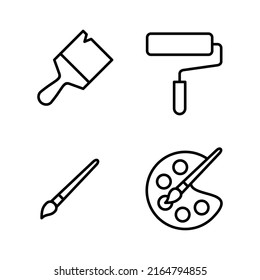 Paint icon vector. paint brush sign and symbol. paint roller icon vector