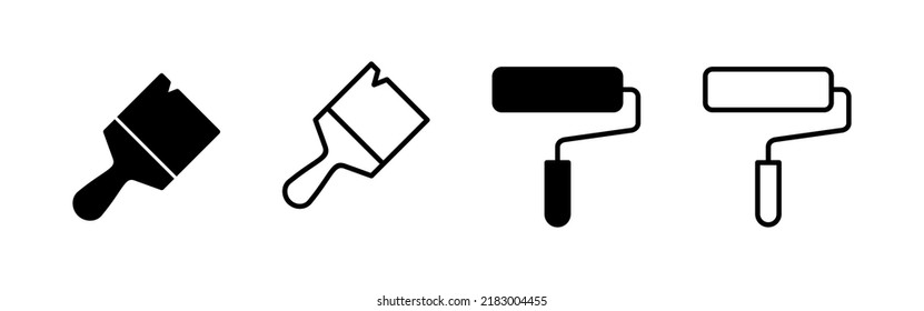 Paint icon vector. paint brush sign and symbol. paint roller icon vector - Shutterstock ID 2183004455