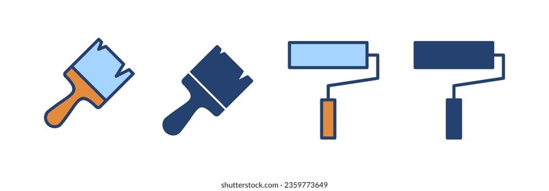Paint icon vector. paint brush sign and symbol. paint roller icon vector