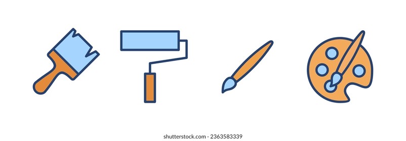 Paint icon vector. paint brush sign and symbol. paint roller icon vector