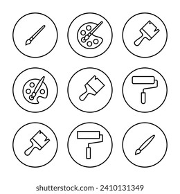 Paint icon vector. paint brush sign and symbol. paint roller icon vector