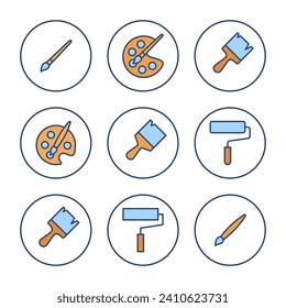 Dibujar vector de icono. símbolo y signo de pincel. vector de icono de rodillo de pintura