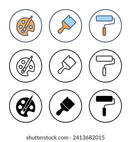 Paint icon vector. paint brush sign and symbol. paint roller icon vector