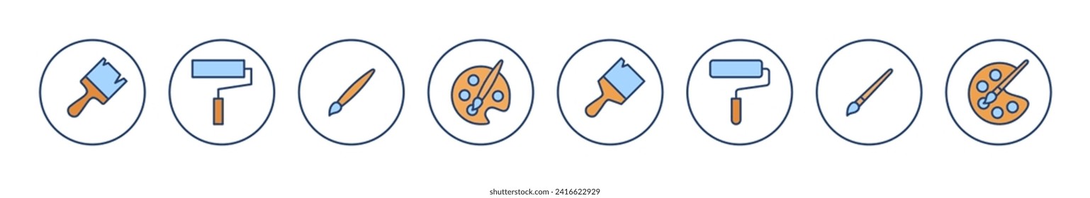 Dibujar vector de icono. símbolo y signo de pincel. vector de icono de rodillo de pintura